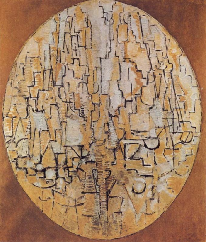 Piet Mondrian Oval Compositon